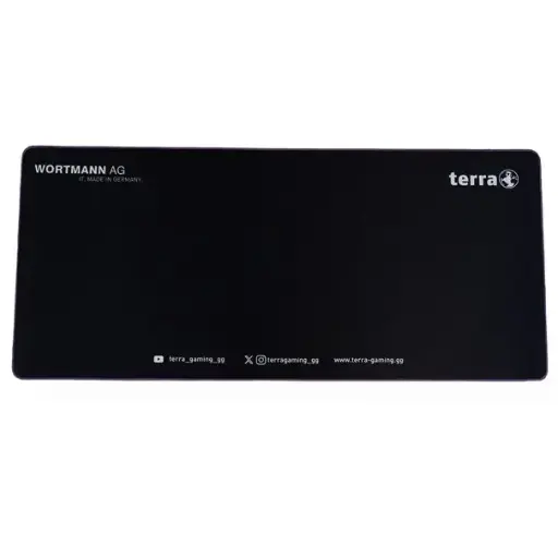 TERRA Tapis de souris XXL NEON Gaming noir/violet lila Umkettelung ; 900 x 400 x 3 millimètre